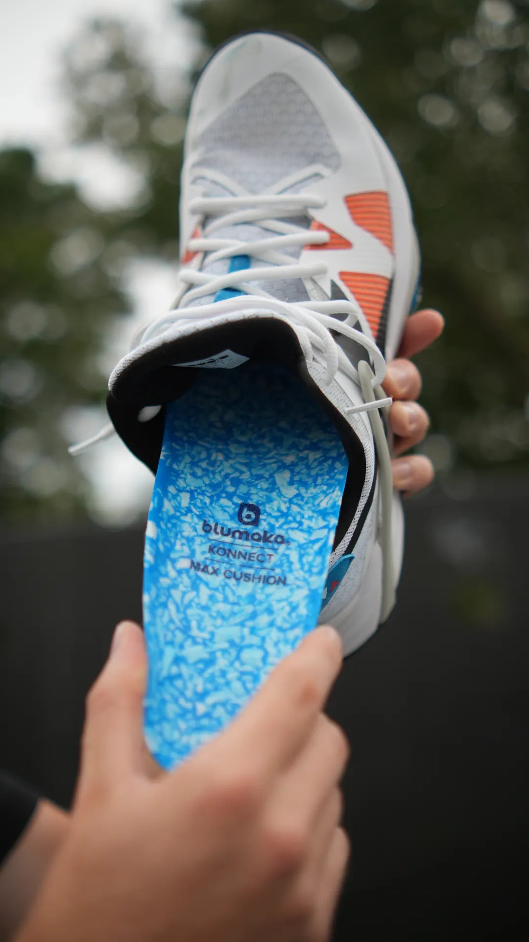 A Blumaka NonSlip insole seated inside a pickleball court shoe