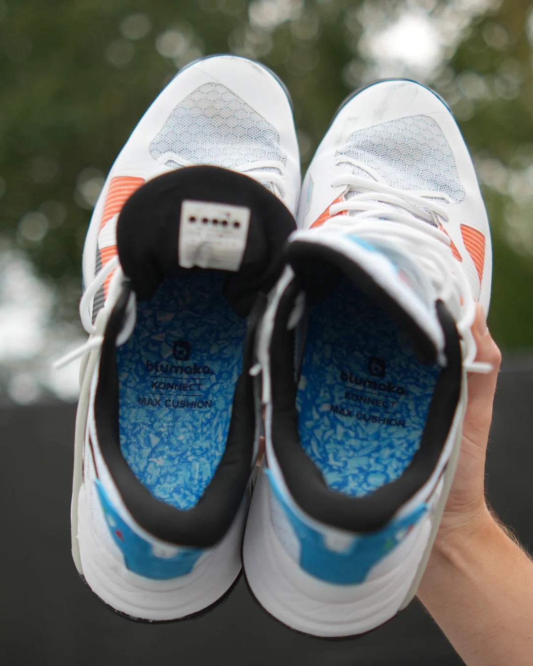 Pickleball shoes fitted with Blumaka NonSlip insoles