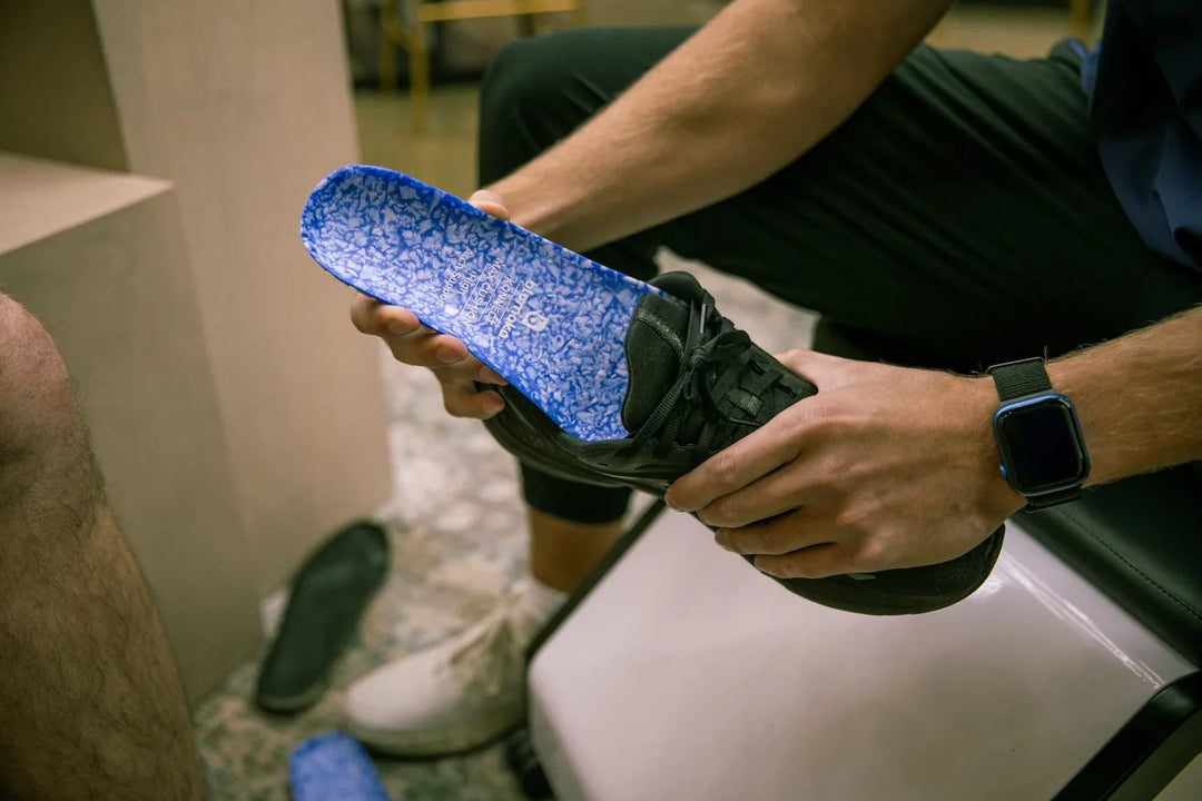 Dropping a Blumaka NonSlip insole into a lacrosse cleat